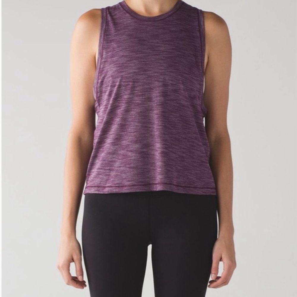 Lululemon Cardio Squad Tank in Heathered Plum Size 12 EUC